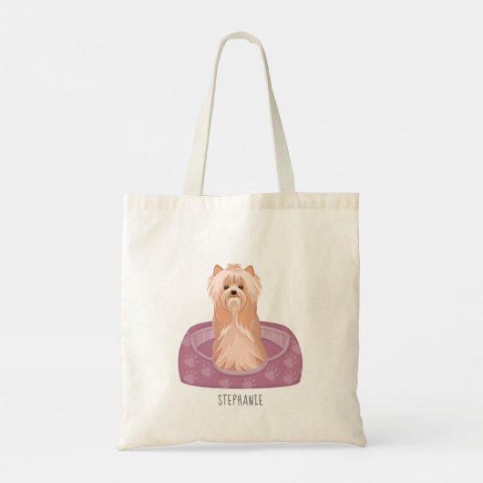 Cute Yorkshire Terrier Birthday Canvas tas (Achterkant)