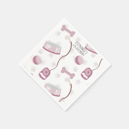 Cute Yorkshire Terrier Birthday Napkins Servet (Hoek)