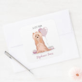 Cute Yorkshire Terrier Birthday Vierkante Sticker (Envelop)