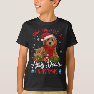 Cute Yorkshire Terrier Dog Merry Doodle Kerstmis T-shirt