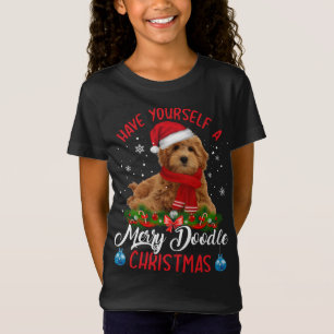 Cute Yorkshire Terrier Dog Merry Doodle Kerstmis T-shirt