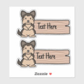 Cute Yorkshire Terrier Étiquette (Feuille)