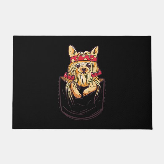 Cute Yorkshire Terrier in Pocket Deurmat (Voorkant)
