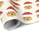 Cute Yorkshire Terrier Pattern Kerstmis Cadeaupapier (Rol Hoek)