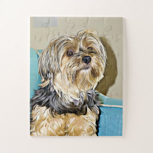 Cute Yorkshire Terrier Puppy Dog Digital art Legpuzzel