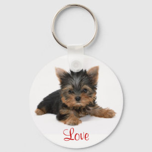 Cute Yorkshire Terrier Puppy Love Sleutelhanger