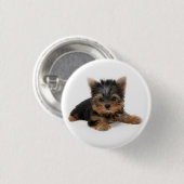 Cute Yorkshire Terrier Puppy Ronde Button 3,2 Cm (Voorkant /achterkant)