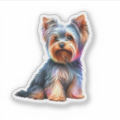 Cute Yorkshire Terrier Sticker (Voorkant)