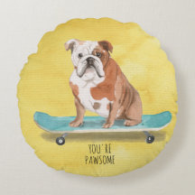 Cute You are Pawsome Skateboarding English Bulldog