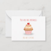 Cute You Are the Sprinkles on My Cupcake Notitiekaartje (Voorkant)