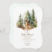 Cute Young Deer Baby Shower Invitation (Devant / Derrière)
