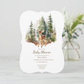 Cute Young Deer Baby Shower Invitation (Debout devant)