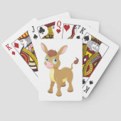 Cute Young Donkey with Big Blue Eyes Pokerkaarten (Achterkant)