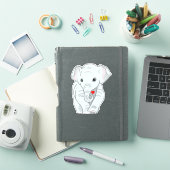Cute Young Elephant with Heart Sticker (iPad Cover)
