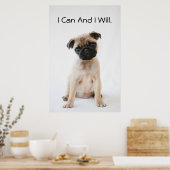 Cute Young Pug Dog Poster (Keuken)