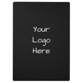Cute Your Logo Here Black & White Clipboard  Klembord (Achterkant)