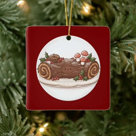 Cute Yule Log Kerstcake Ornament (Boom)