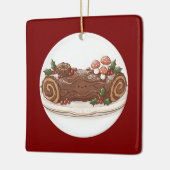 Cute Yule Log Kerstcake Ornament (Links)