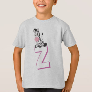 Cute Z voor Zebra - Kinder Engels ABCD Alphabet T-shirt