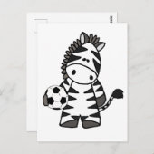 Cute Zebra-afspeelbox-Cartoon Briefkaart (Voorkant / Achterkant)