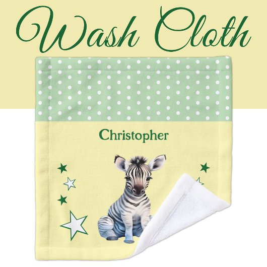 Cute zebra ajouter nom pois étoiles vert