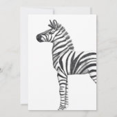 Cute Zebra Baby shower Invitation Kaart (Achterkant)