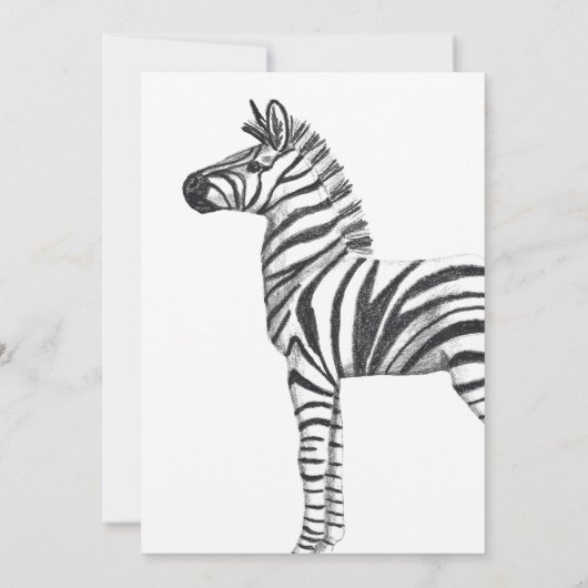 Cute Zebra Baby shower Invitation Kaart (Achterkant)