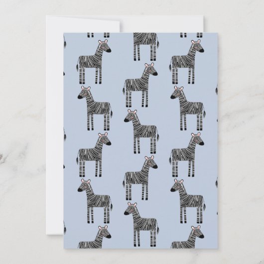 Cute Zebra Boy Anniversaire Fête Invitation (Dos)
