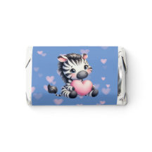 Cute Zebra Coeur Rose Valentine