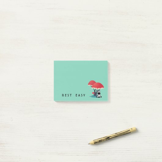 Cute Zebra die onder een paraplu ligt Post-it® Notes (Op bureau)