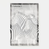 Cute Zebra Herd Natuur Safari Black White Post-it® Notes (Voorkant)