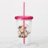 “Cute Zebra Holding Heart  Acryl Drinkbeker (Voorkant)