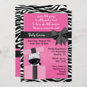 Cute Zebra Invitation Baby shower (Devant / Derrière)