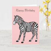 Cute Zebra Kaart (Gele Bloem)