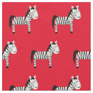 Cute Zebra Kind Baby Nursery Red Stof