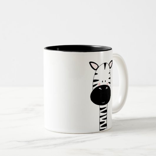 Cute Zebra mok Black and White Animal Modern (Voorkant rechts)