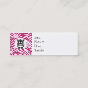 Cute Zebra on Pink Zebra Animal Print Zoo Gifts Mini Visitekaartje