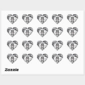 Cute Zebra on Zebra Print Zoo Animals Pattern Hart Sticker (Vel)