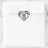 Cute Zebra on Zebra Print Zoo Animals Pattern Hart Sticker (Tas)