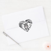 Cute Zebra on Zebra Print Zoo Animals Pattern Hart Sticker (Envelop)