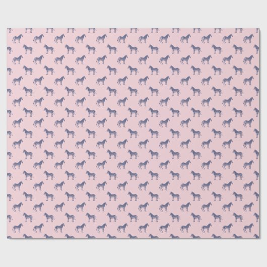 Cute Zebra Pattern in Modern Pink and Blue Cadeaupapier (Vlak)