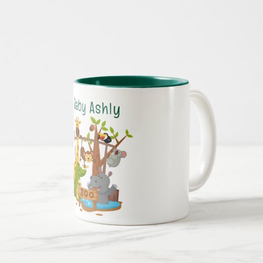 Cute Zebra Personalized kids name Coffee Mug (Devant droit)