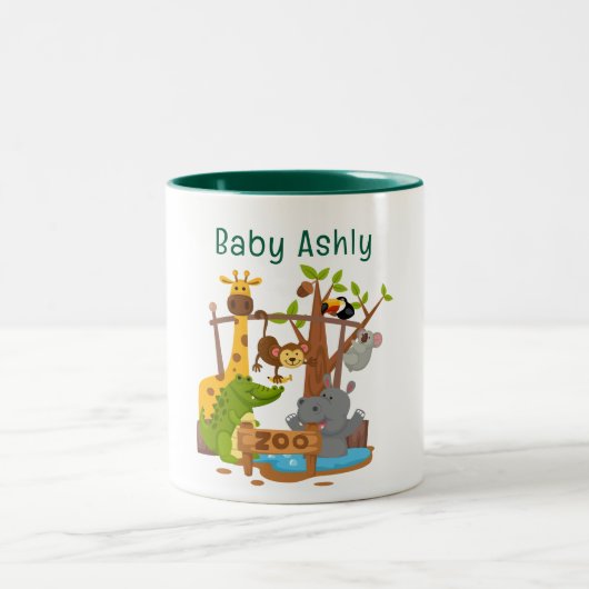 Cute Zebra Personalized kids name Coffee Mug (Centre)