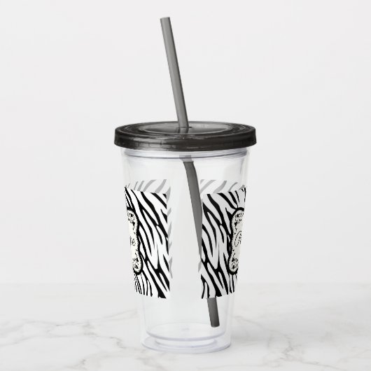 Cute Zebra Print Acryl Drinkbeker (Links)