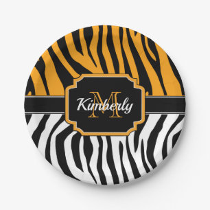 Cute Zebra Print Papieren Bordje