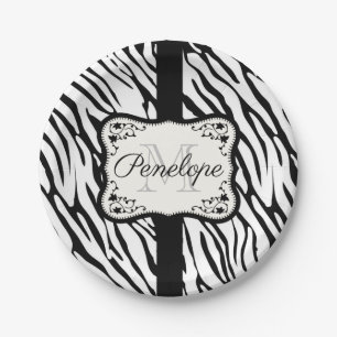 Cute Zebra Print Papieren Bordje