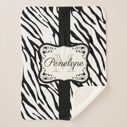 Cute Zebra Print Sherpa Deken (Voorkant)
