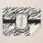 Cute Zebra Print Sherpa Deken (Voorkant (horizontaal))