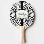 Cute Zebra Print Tafeltennisbatje (Voorkant)