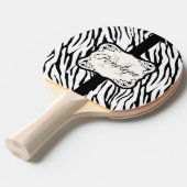 Cute Zebra Print Tafeltennisbatje (Voorkant Gekanteld)